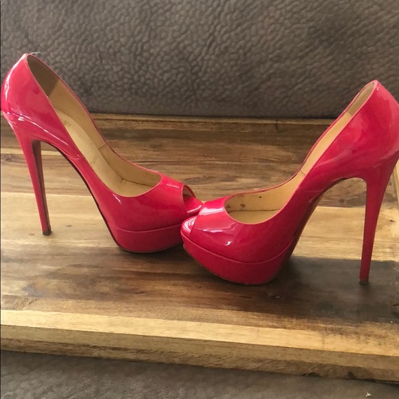 Christian Loubiton Hot Pink Lady peep size 37 - Picture 4 of 6